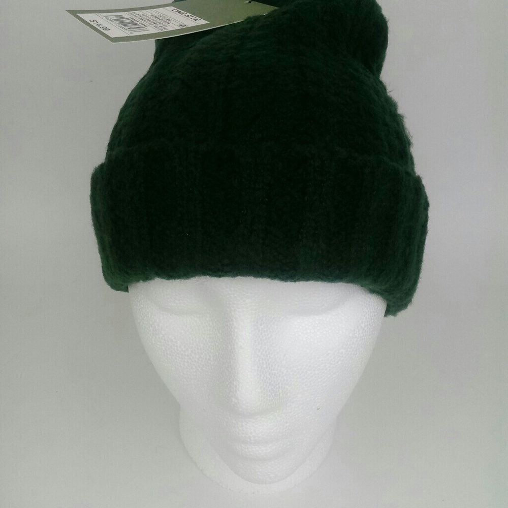 Green Corded Beanie Hat NWT unisex